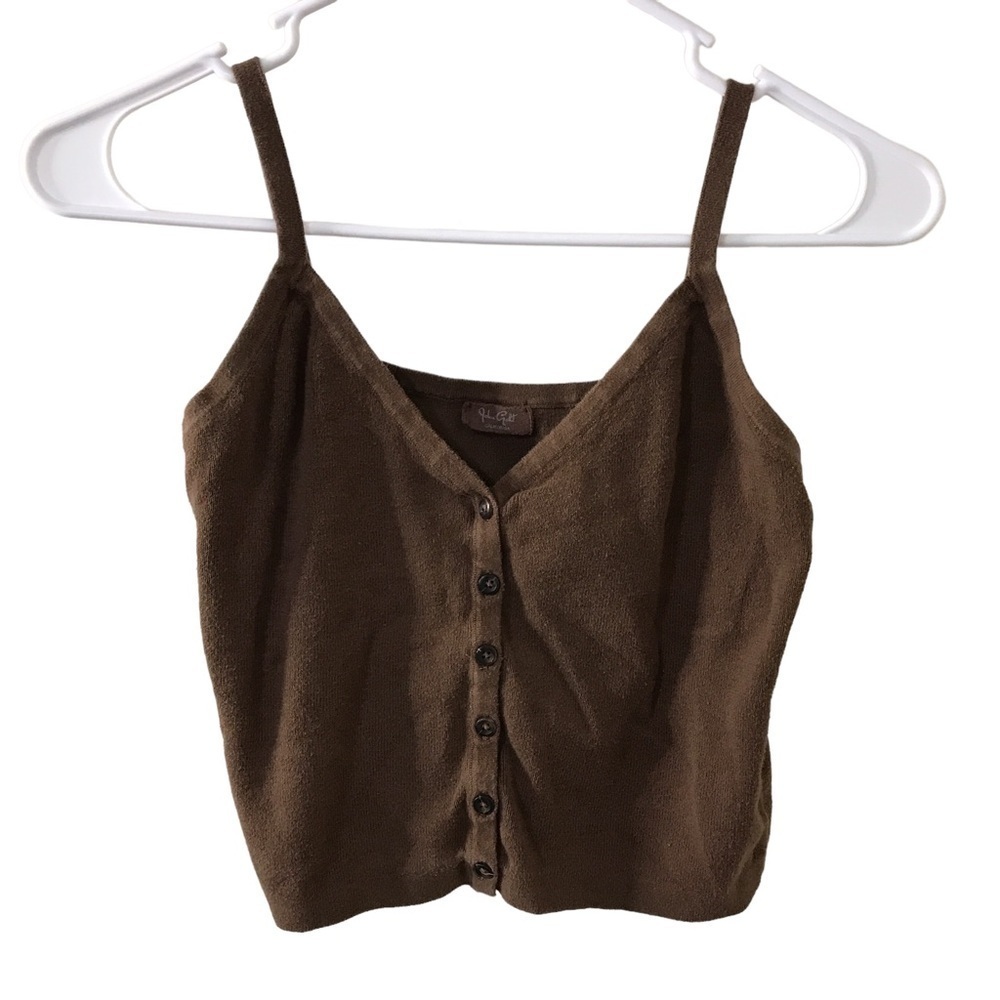 3/$15 John Galt brandy Melville brown cotton spaghetti strap crop top